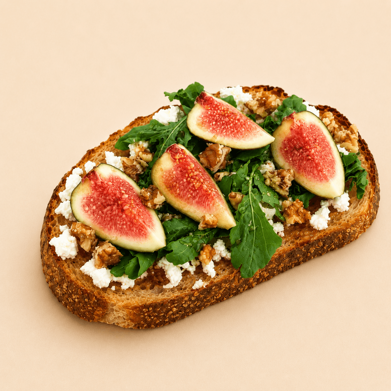 Sourdough slice with goat cheese and fig